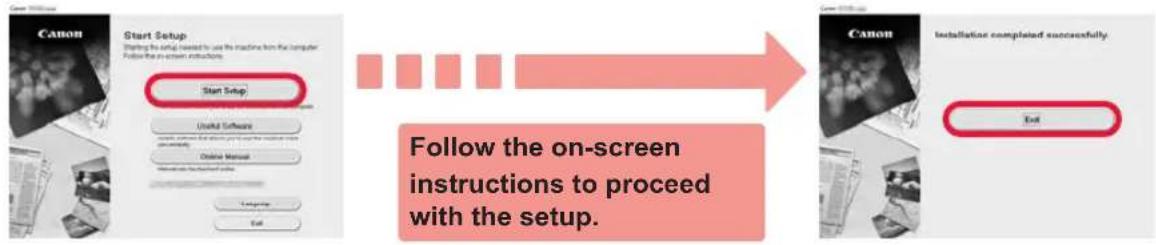 CANON PIXMA TS302a - Click Start Setup. - 1