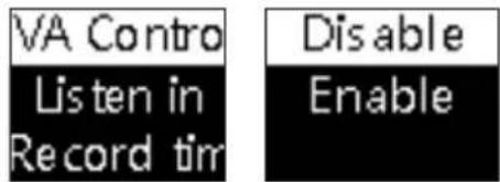 VA Contro Listen in Record tim Disable Enable