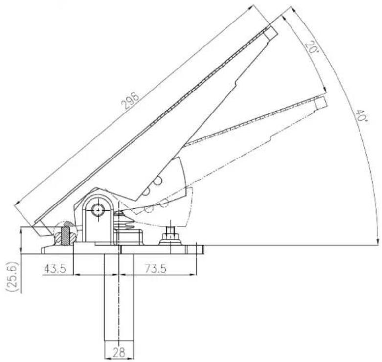 298 20° 40° (25.6) 43.5 73.5 28