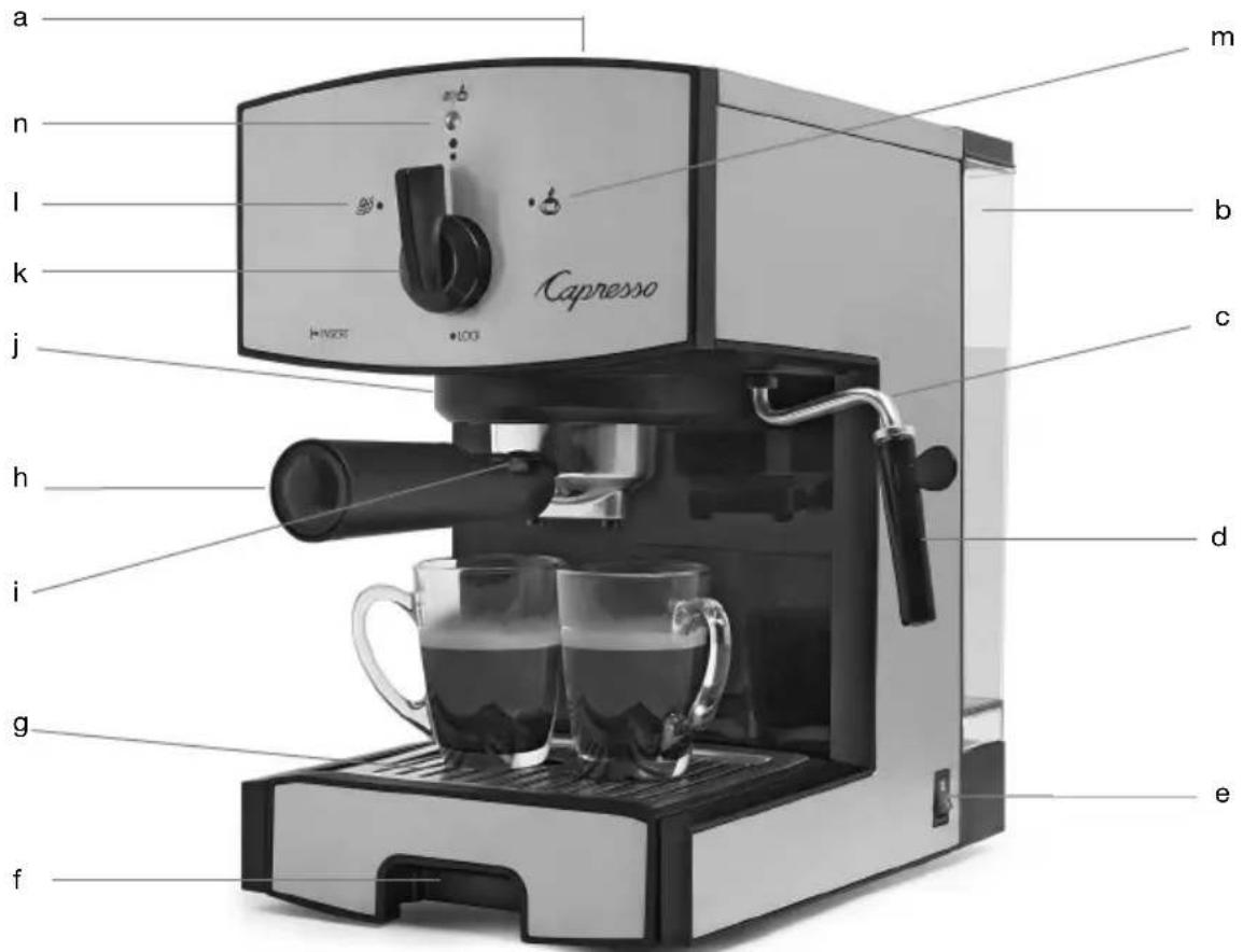 a n l k j h i g f m b c d e Capresso
