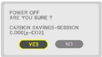 POWER OFF ARE YOU SURE ? CARBON SAVINGS-SESSION 0.000[g-CO2] YES NO