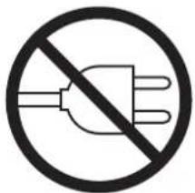 Prohibition sign for an OR gate with three terminals and a diagonal line, commonly used in electric circuits to denote disconnection or prohibition.