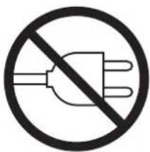 Prohibition sign with crossed-out electrical plug symbol and prohibition circle