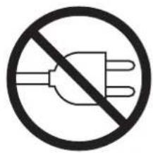 Prohibition sign showing a disconnection between an inductor and three terminals