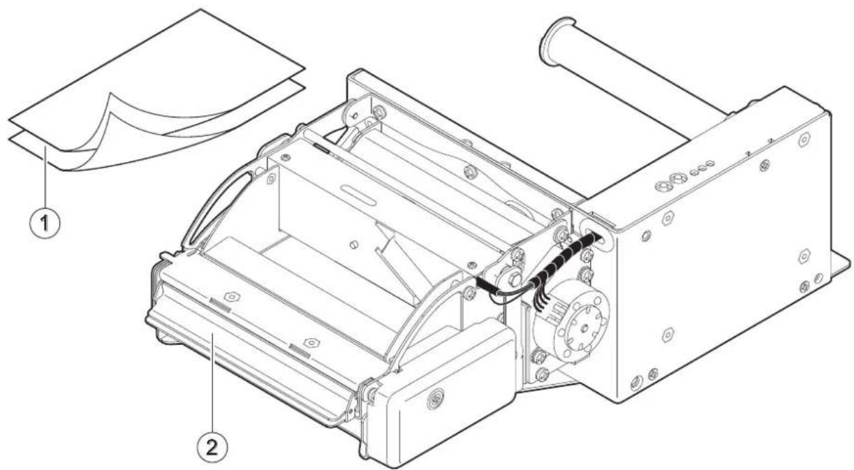 Technical diagram of a mechanical device with labeled parts, showing internal components and assembly steps.