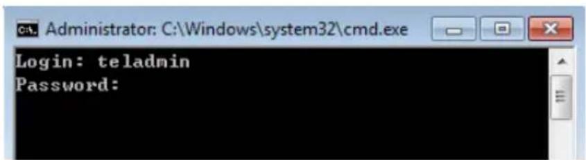 Login: teladmin Password: