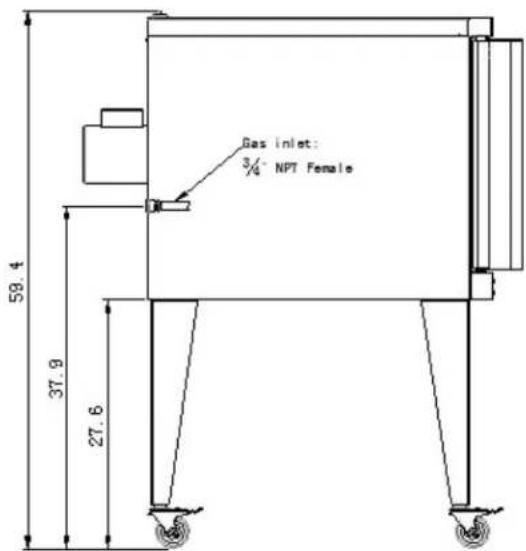 Gas inlet: 3/4" NPT Female 59.4 37.9 27.6