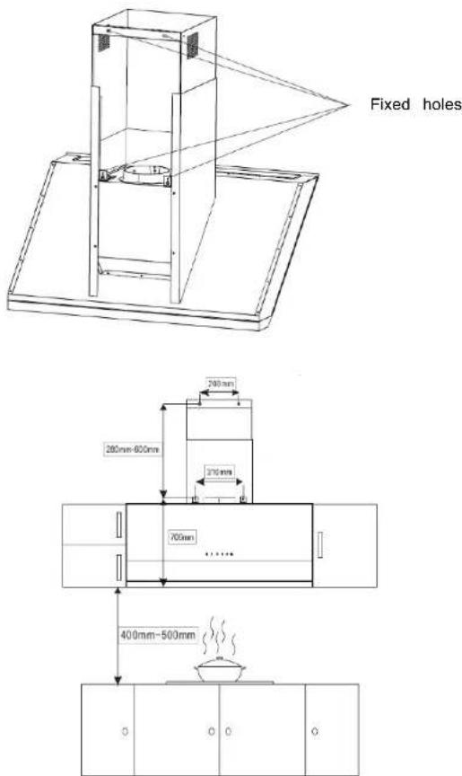 Fixed holes 280mm-600mm 370mm 700mm 400mm-500mm