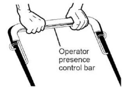 Operator presence control bar
