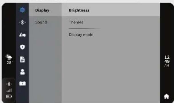 Display Sound Brightness Themes Display mode 12 49 AM