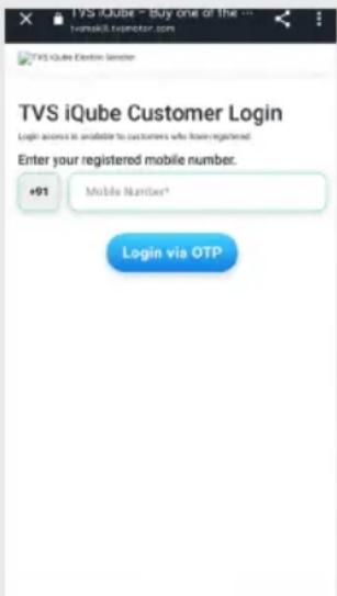 TVS iQube - Buy one of the tvmskii.resnemor.com TVS iQube Client Sender TVS iQube Customer Login Login access is available to customers who have registered. Enter your registered mobile number: +91 Mobile Number* Login via OTP