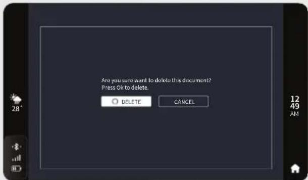 Are you sure want to delete this document? Press Ok to delete. DELETE CANCEL 12 49 AM