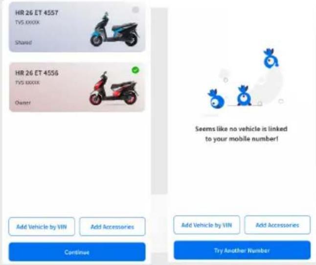 HR 26 ET 4557 TVS 000X Shared HR 26 ET 4556 TVS 000X Owner Continue Add Vehicle by VIN Add Accessories Seems like no vehicle is linked to your mobile number! Add Vehicle by VIN Add Accessories Try Another Number