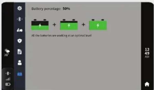 Battery percentage: 50% All the batteries are working at an optimal level 12 49 AM