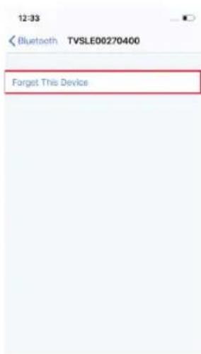 12:33 Bluetooth TVSLE00270400 Forget This Device