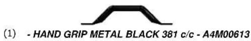 (1) - HAND GRIP METAL BLACK 381 c/c - A4M00613