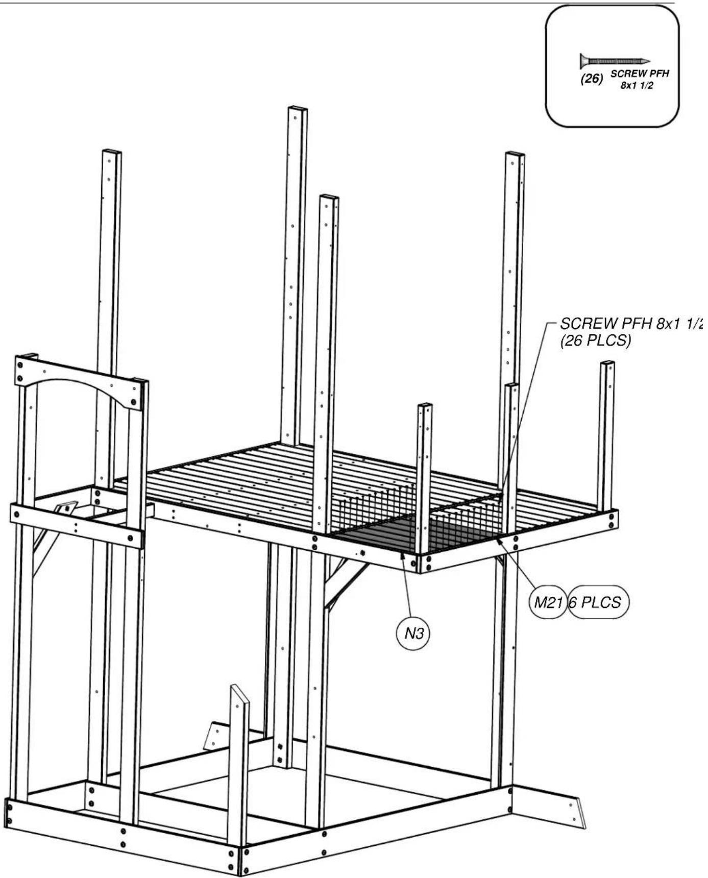 (26) SCREW PFH 8x1 1/2 SCREW PFH 8x1 1/2 (26 PLCS) N3 M21 6 PLCS