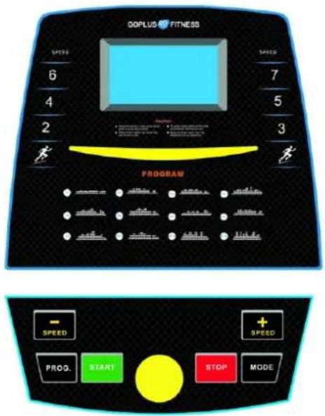 QOPLUS FITNESS SPEED 6 4 2 3 7 5 3 PROGRAM SPEED PROG. START STOP MODE SPEED PROG. START STOP MODE