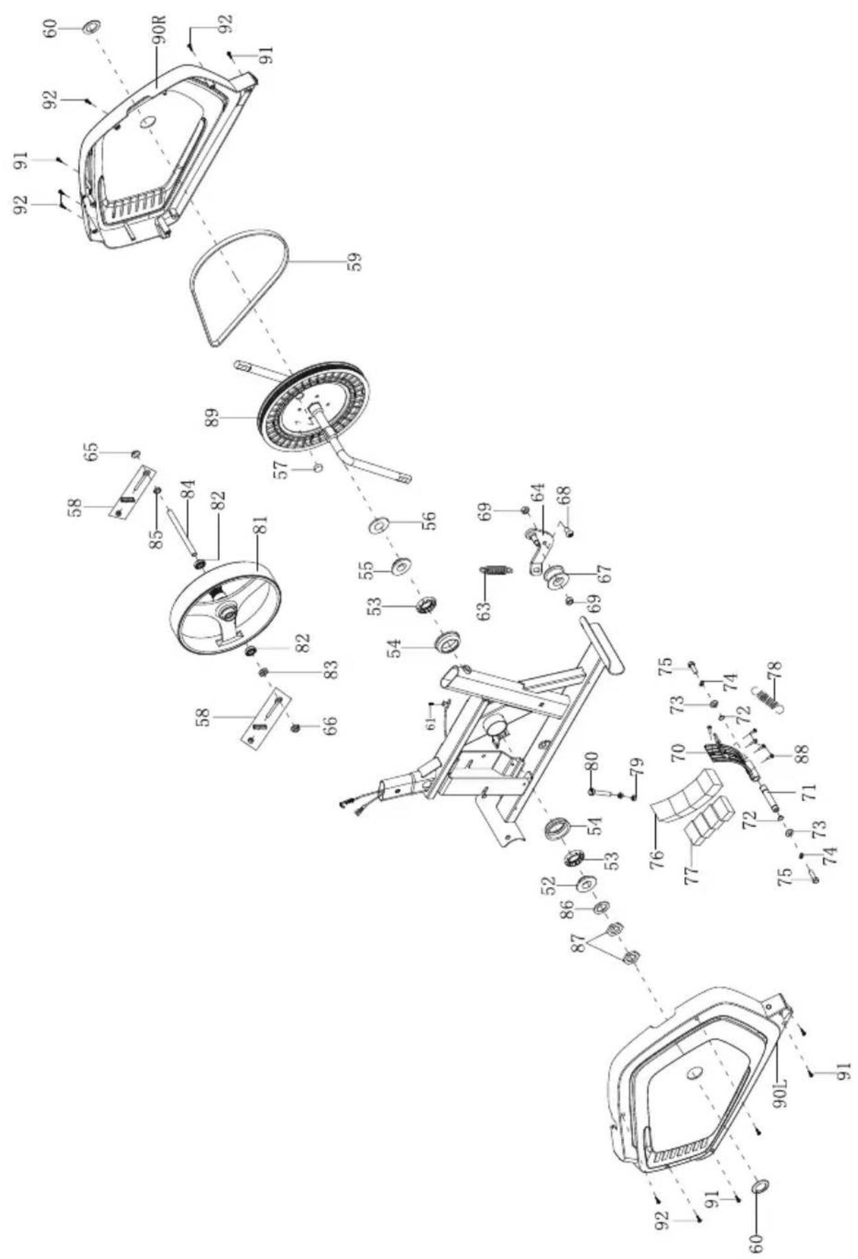Technical diagram of a mechanical device with numbered components, likely an engine or motor assembly.