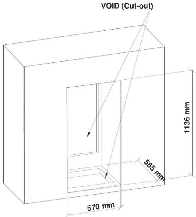 VOID (Cut-out) 1136 mm 565 mm 570 mm