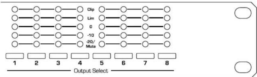 Clip Lim 0 -10 -20/ Mute 1 2 3 4 5 6 7 8 Output Select