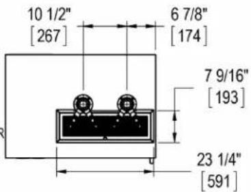 10 1/2" [267] 6 7/8" [174] 7 9/16" [193] 23 1/4" [591]