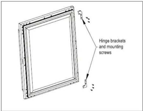 Hinge brackets and mounting screws