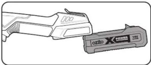 Ozito PXPRSS-018 - Installing and Removing the Battery - 1