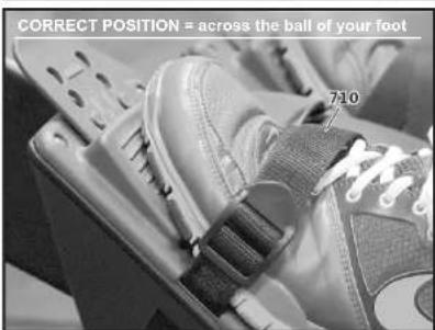 CORRECT POSITION = across the ball of your foot 710