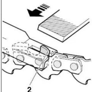 Technical diagram showing a mechanical assembly with labeled component '2' and directional arrow indicating motion or force.