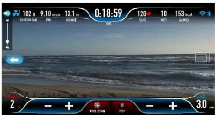 102 ft 9:10 mph 13.1 m 0:18:59 120 10 153 kcal ELEVATION GAIN PAK DISTANCE THE PULSE METS CALORIES 2 - + COOL DOWN STOP - + 3.0 mph