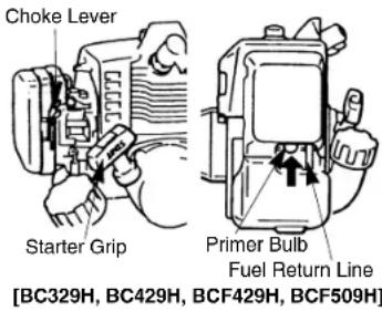 Choke Lever Starter Grip Primer Bulb Fuel Return Line [BC329H, BC429H, BCF429H, BCF509H]