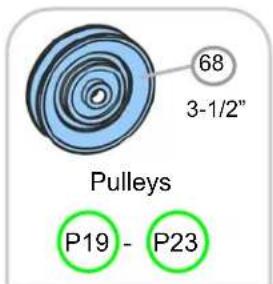 68 3-1/2" Pulleys P19 - P23