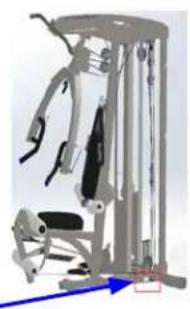 Mechanical fitness equipment diagram showing arm and legs assembly (no text or labels)