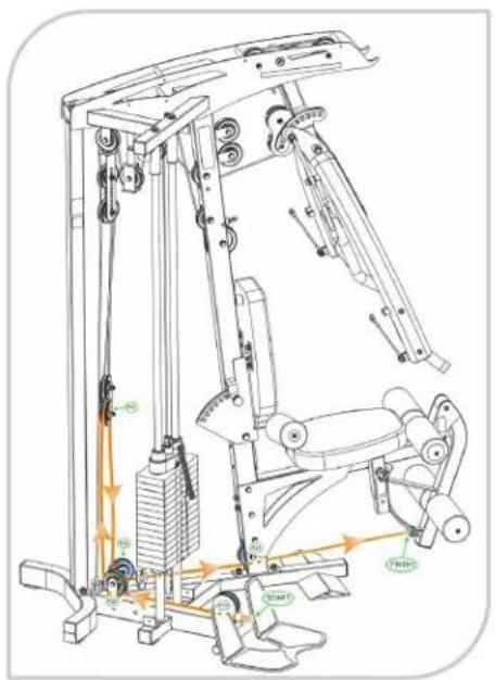 Technical diagram of a mechanical lifting device with labeled components and motion indicators