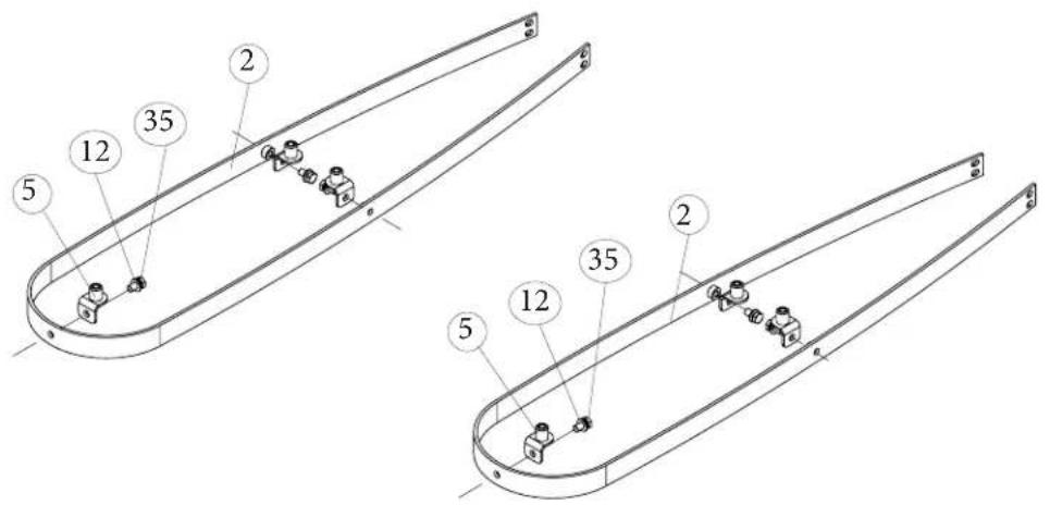Technical diagram of a mechanical component with numbered parts, likely part numbers or labels