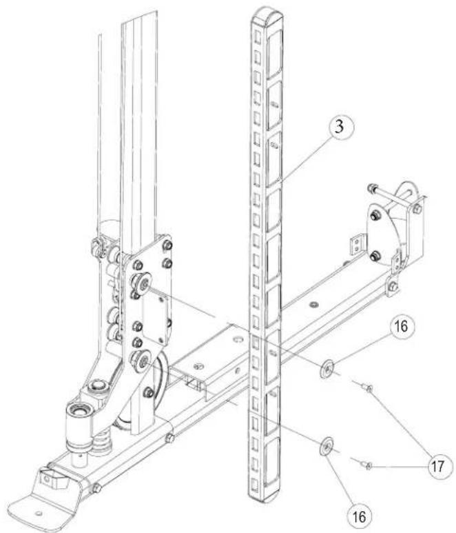Technical diagram of a mechanical assembly with numbered components for identification