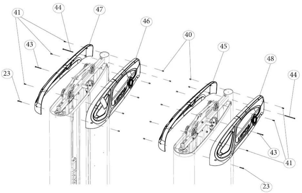 Technical diagram of a mechanical assembly with numbered components for identification