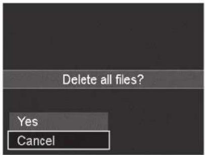 Delete all files? Yes Cancel