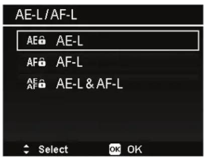 AE-L/AF-L AE AE-L AF AF-L AF AE-L & AF-L Select OK OK