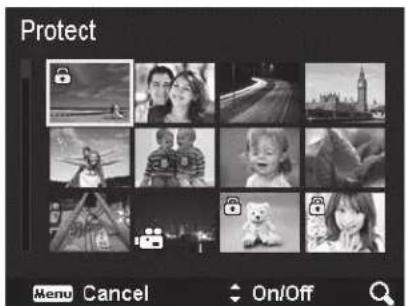 Protect Menu Cancel On/Off