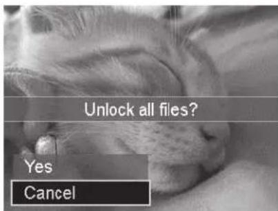 Unlock all files? Yes Cancel