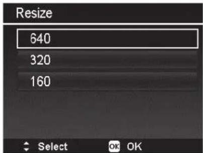 Resize 640 320 160 Select OK OK