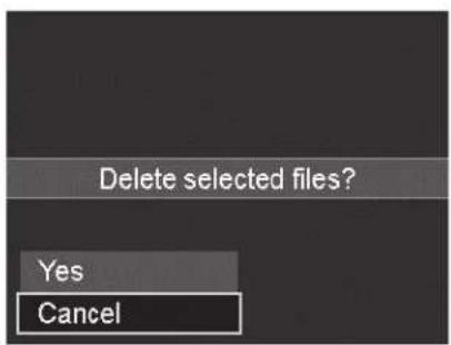 Delete selected files? Yes Cancel