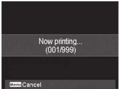 Now printing... (001/999) Menu Cancel