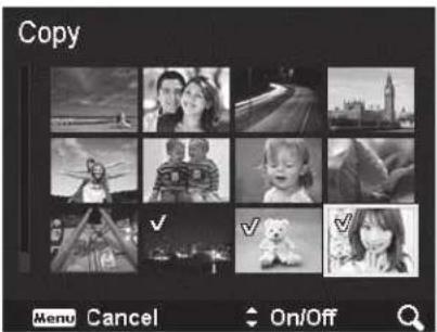 Copy Menu Cancel On/Off