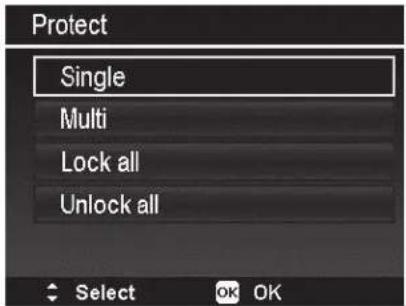 Protect Single Multi Lock all Unlock all Select OK OK