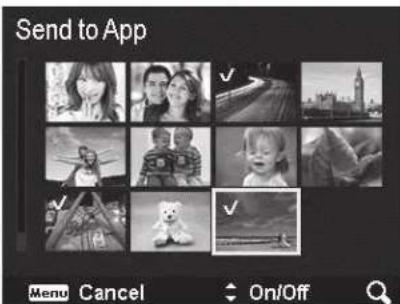 Send to App Menu Cancel On/Off