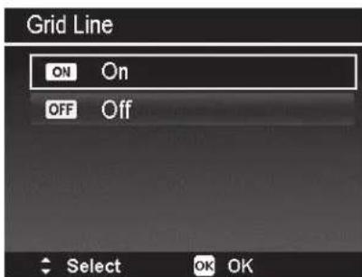 Grid Line ON On OFF Off Select OK OK