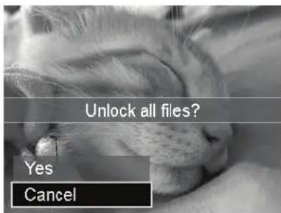 Unlock all files? Yes Cancel